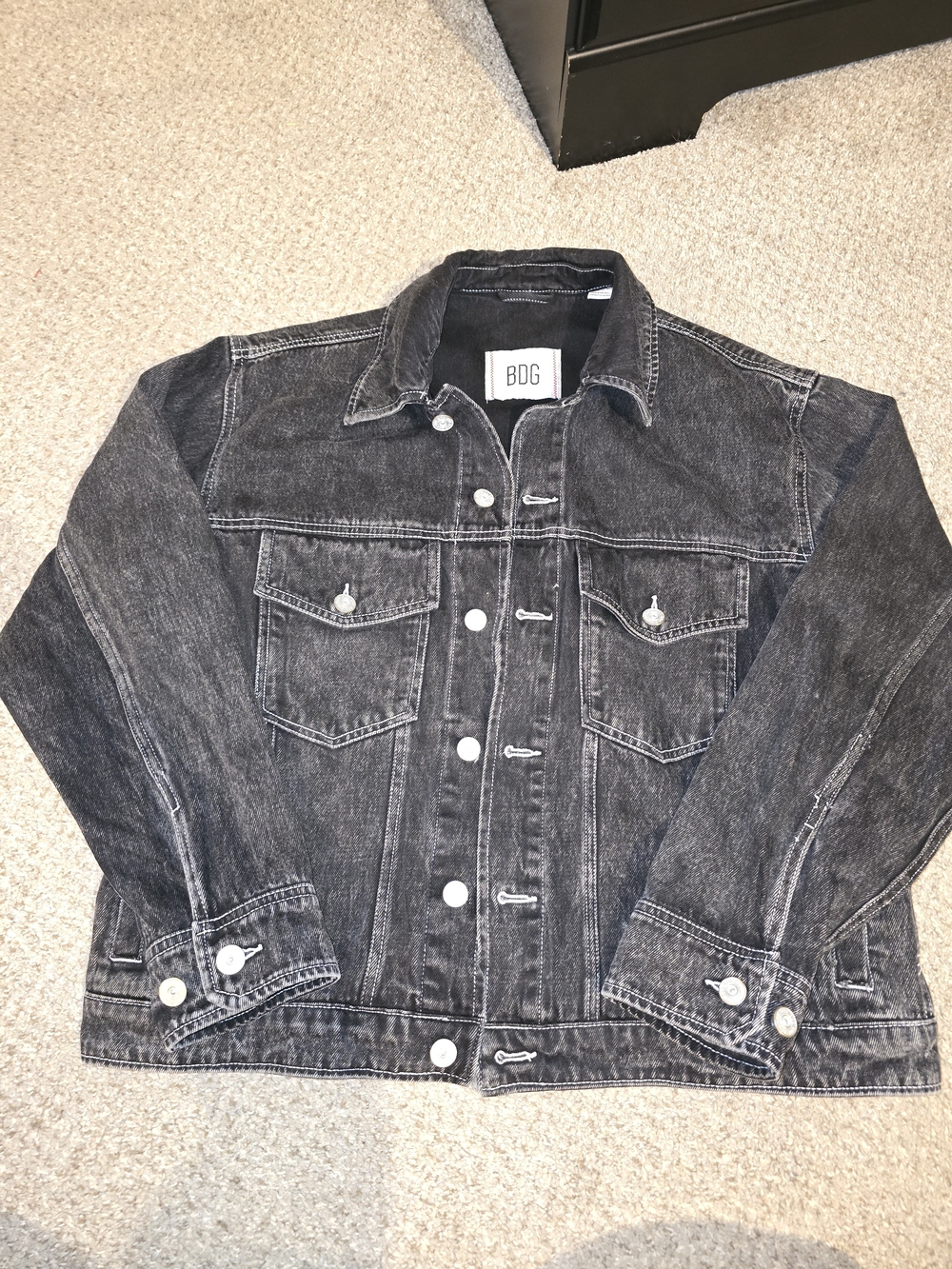 BDG Men's Black Denim Trucker Jacket Size Small